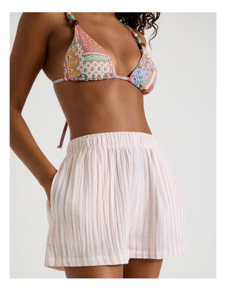 Summer Spritz Ella Short in Peach Stripe Print image 1