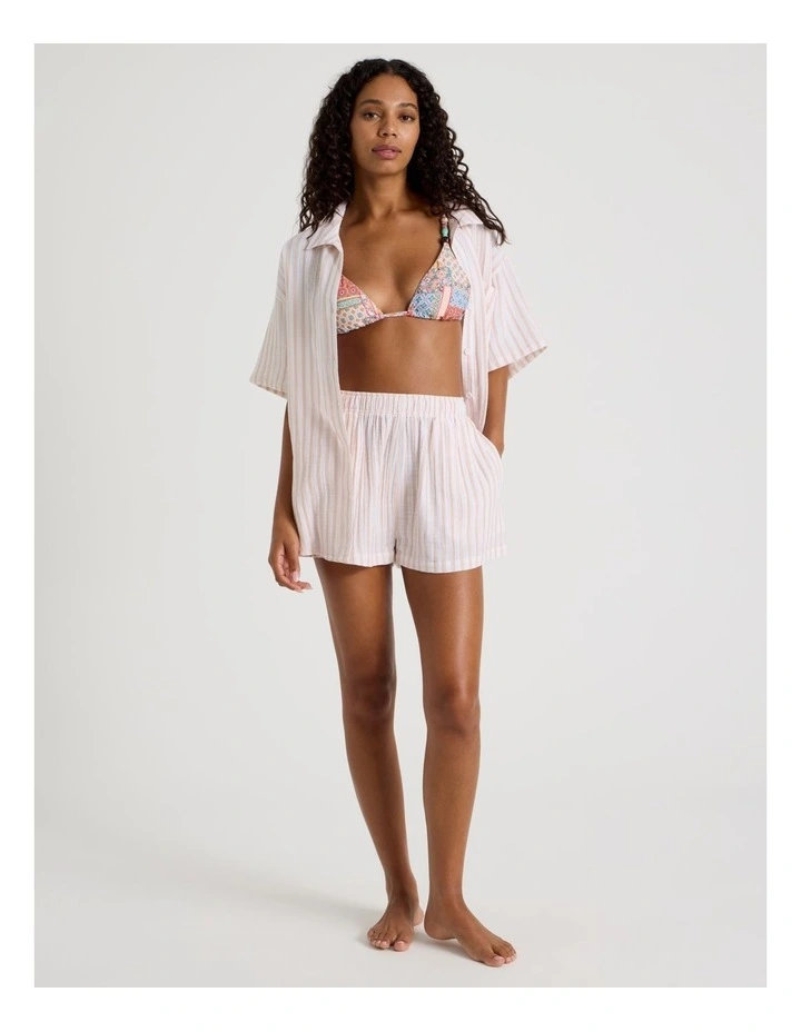 Summer Spritz Ella Short in Peach Stripe Print image 2