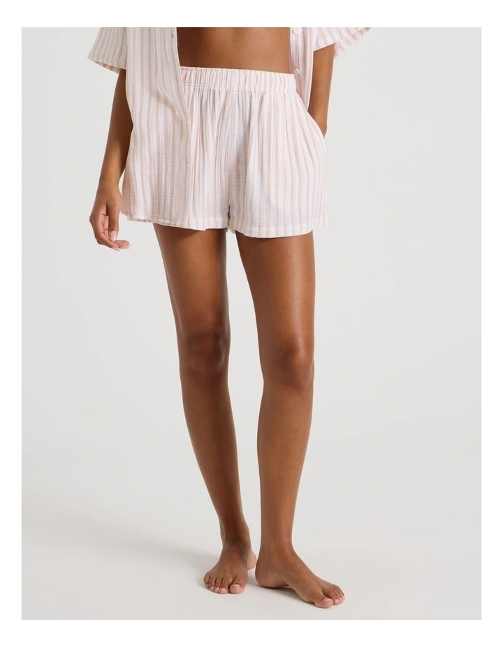 Summer Spritz Ella Short in Peach Stripe Print image 3