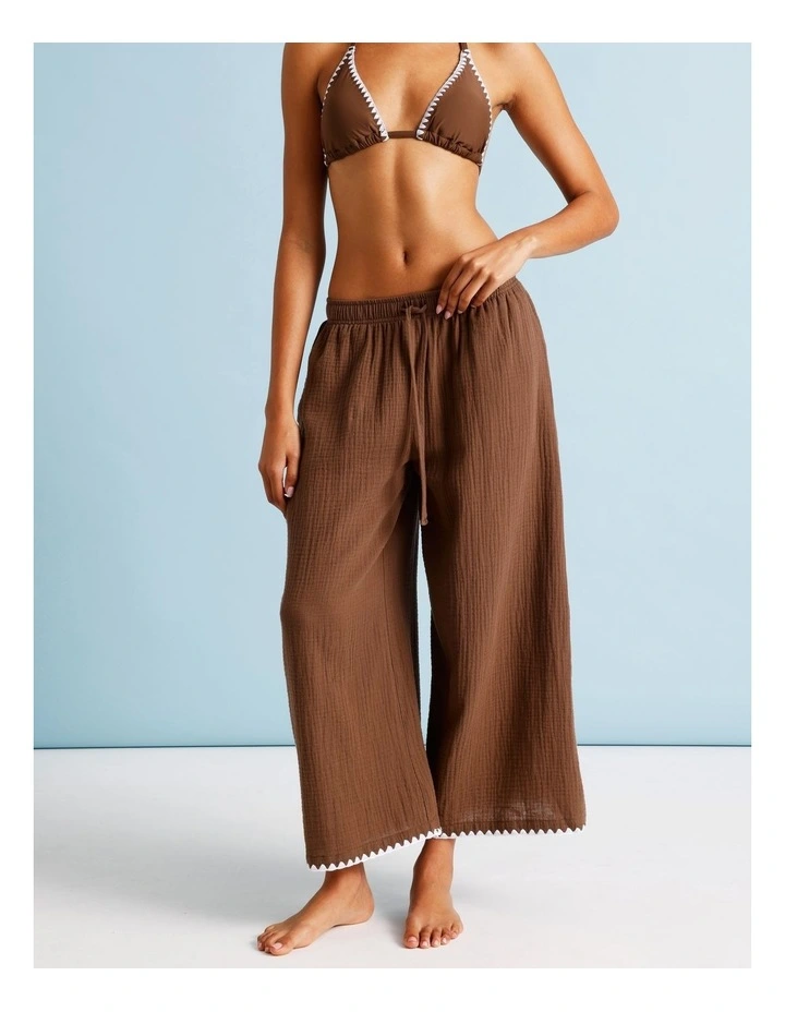Luna Crochet Overswim Pant in Choc Vanilla image 2