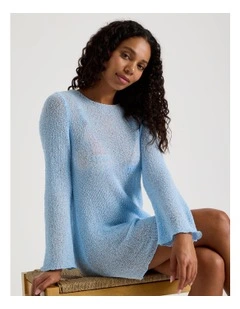 Summer Spritz Crochet Overswim Dress in Sky Blue