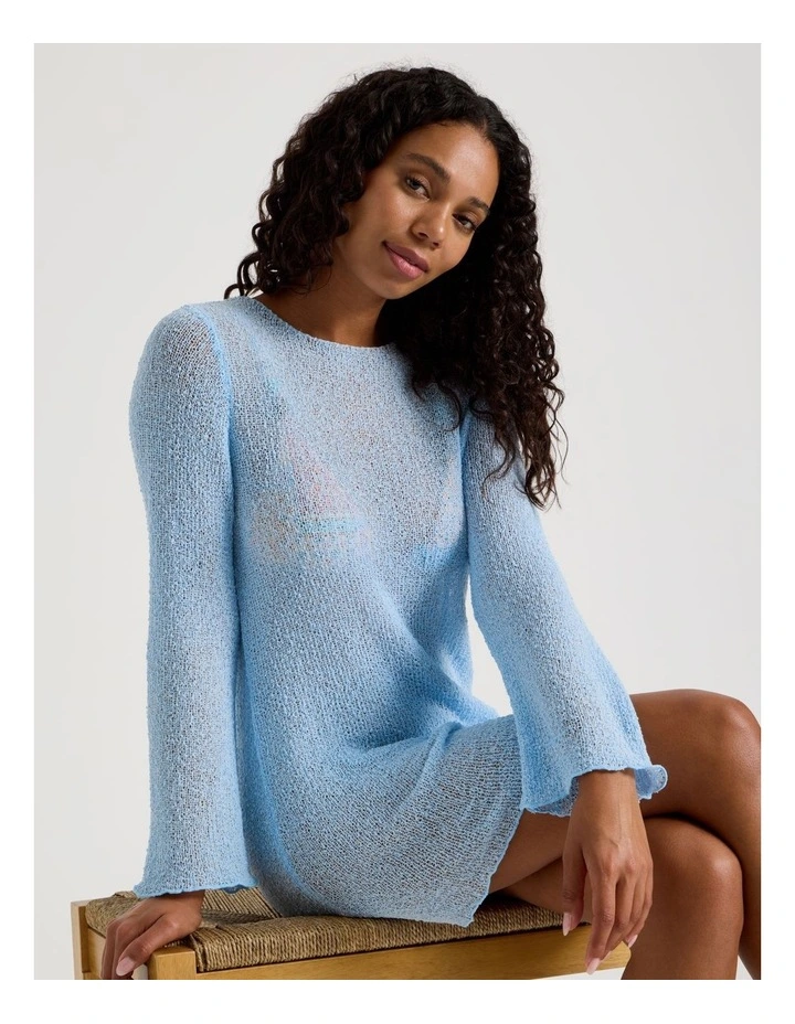 Summer Spritz Crochet Overswim Dress in Sky Blue image 1