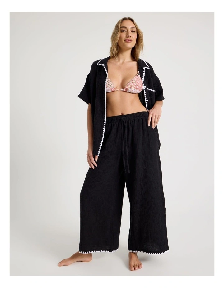 Luna Crochet Pant in Black/White image 1