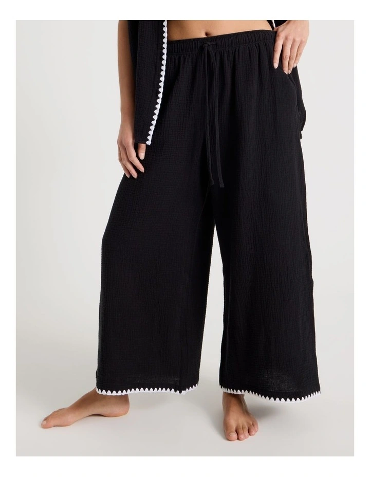 Luna Crochet Pant in Black/White image 2