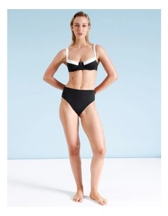 Lana High Rise Bikini Bottom in Black