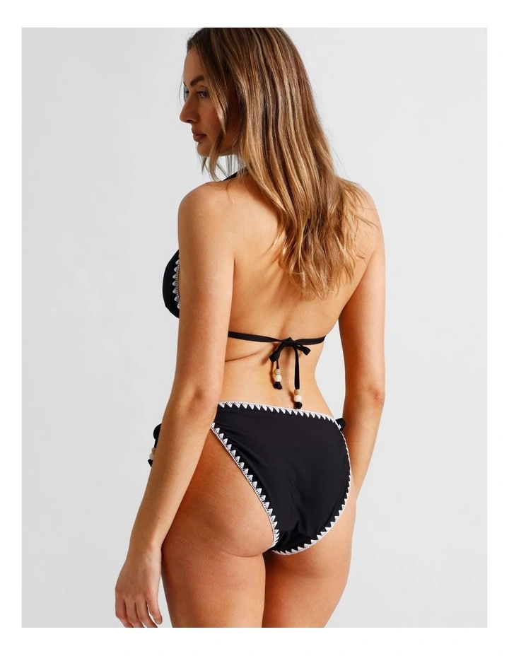 Karina Crochet Tie Up Bikini Bottom in Black/Ecru image 6