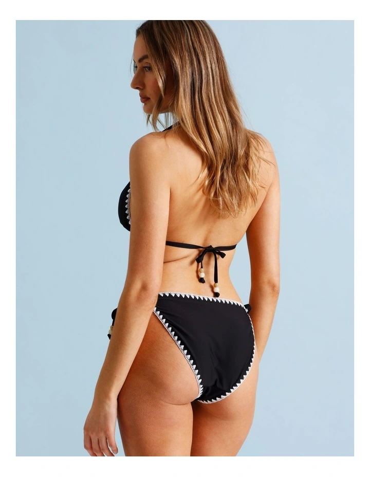 Karina Crochet Tie Up Bikini Bottom in Black/Ecru image 6