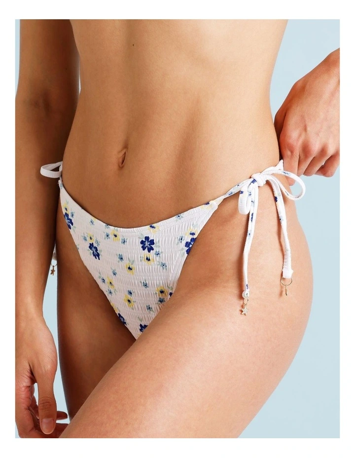 Kaia Textured Bikini Bottom in Sapphire Ditsy Print image 4