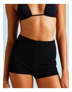Chelsea Textured Swim Shortie in Black