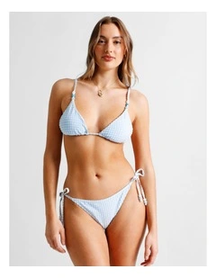 Karina Tie Up Bikini Bottom in Sky Blue Gingham Print