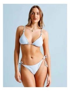 Karina Tie Up Bikini Bottom in Sky Blue Gingham Print