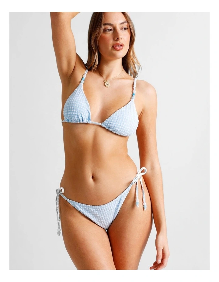 Karina Tie Up Bikini Bottom in Sky Blue Gingham Print image 3