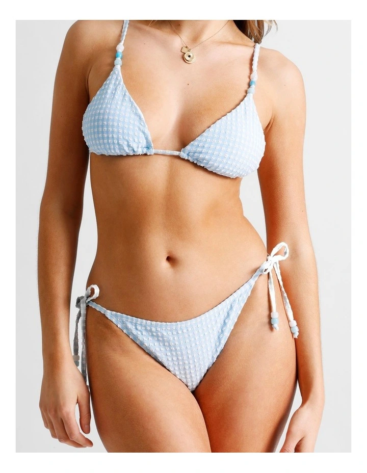 Karina Tie Up Bikini Bottom in Sky Blue Gingham Print image 5