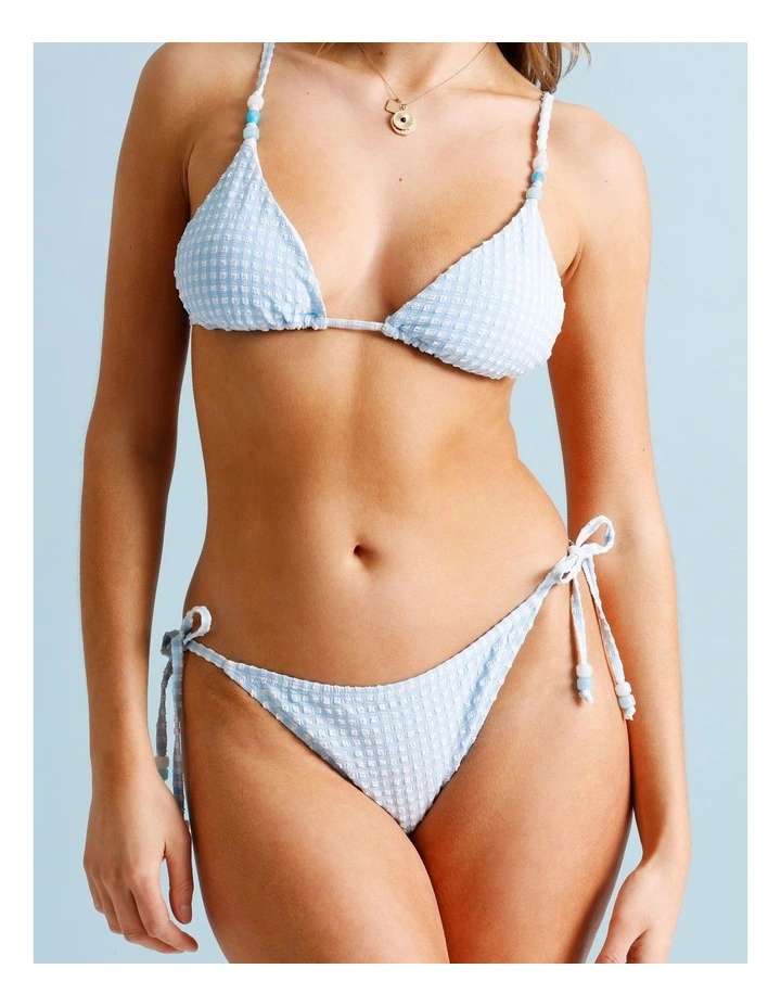 Karina Tie Up Bikini Bottom in Sky Blue Gingham Print image 5