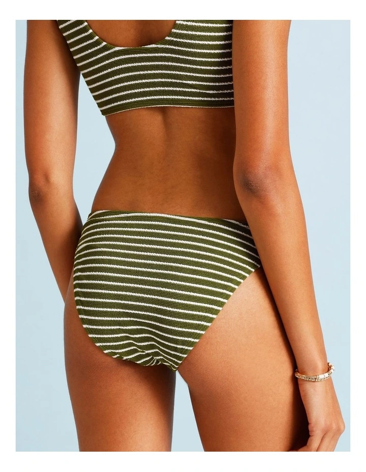 Olive Garden Hannah Crinkle Bikini Bottom in Olive Stripe Y/D Print image 5