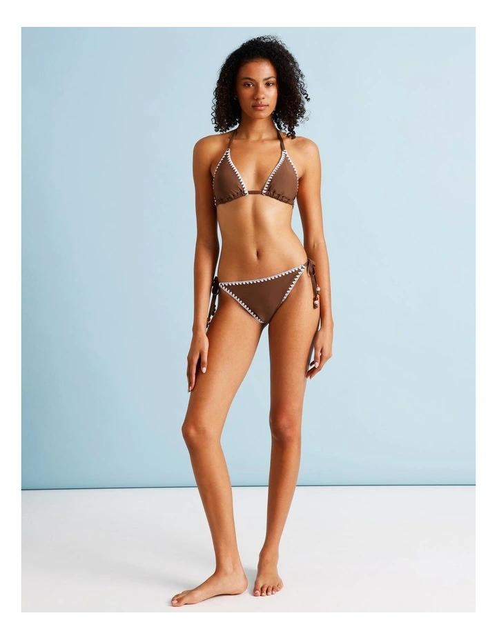 Karina Crochet Tie Up Bikini Bottom in Choc Vanilla image 5