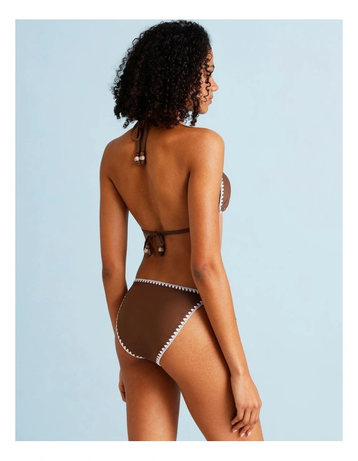 Karina Crochet Tie Up Bikini Bottom in Choc Vanilla image 6