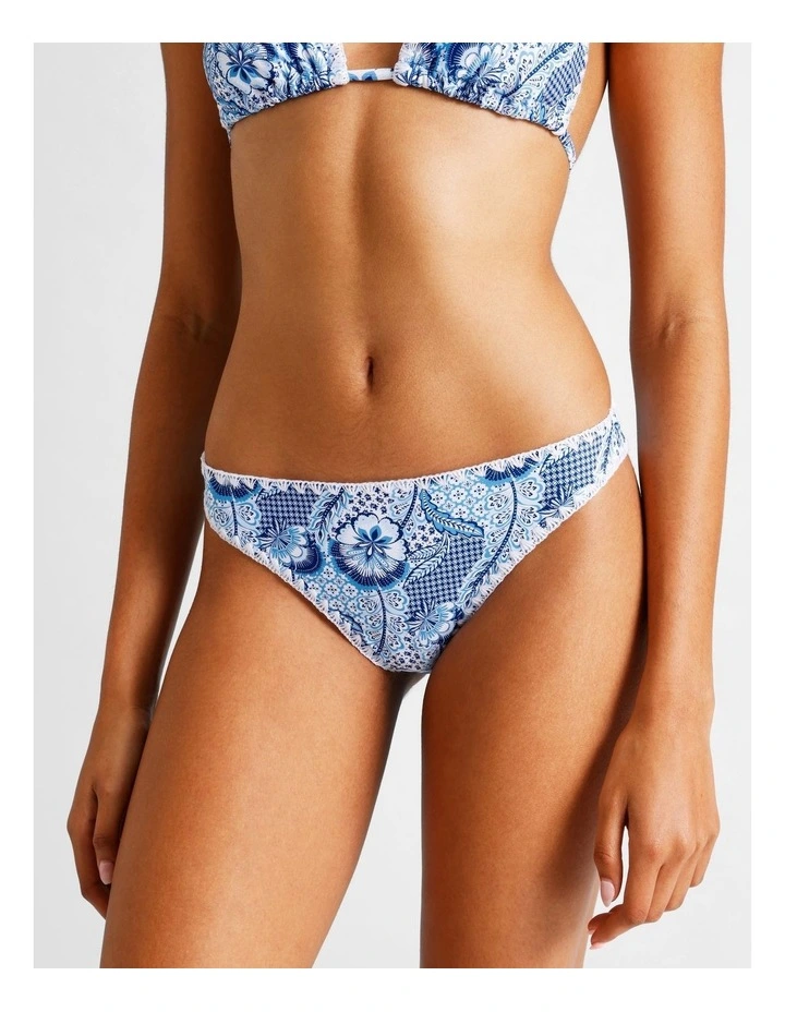 Blue Lagoon Brooke Crochet Swim Bottom in Coastal Patchwork Print image 2