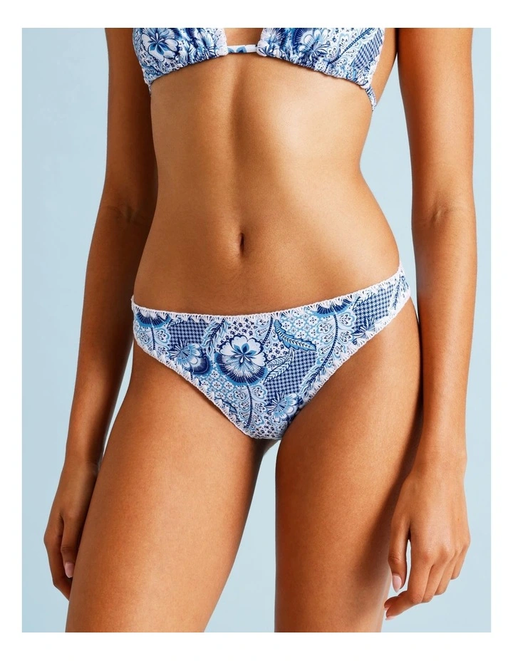 Blue Lagoon Brooke Crochet Swim Bottom in Coastal Patchwork Print image 2