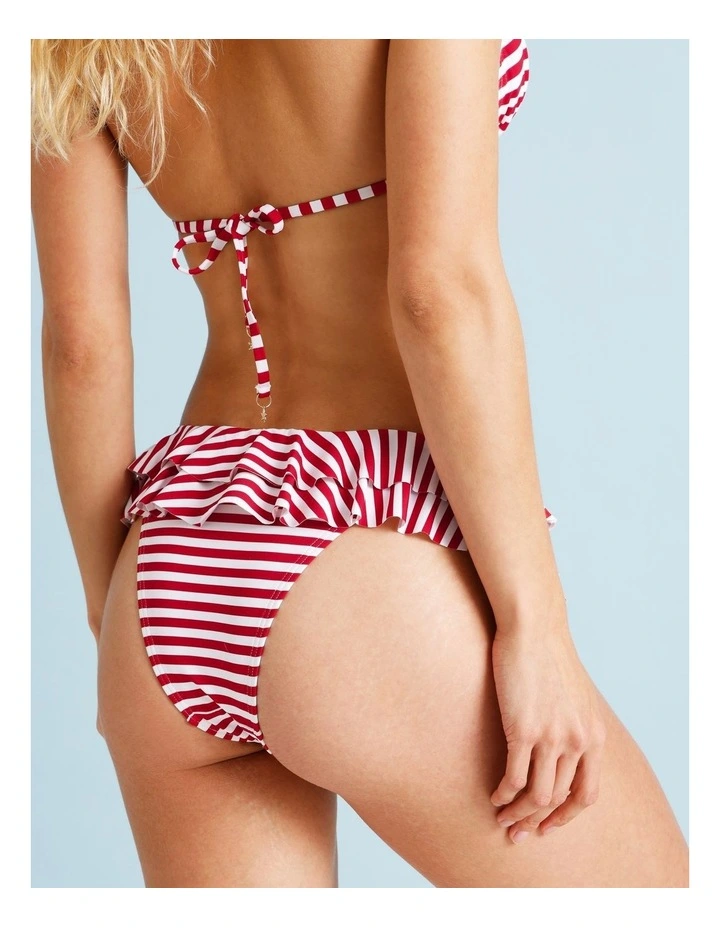 Lola Fifi Frill Swim Bottom in Chilli Red Stripe image 2