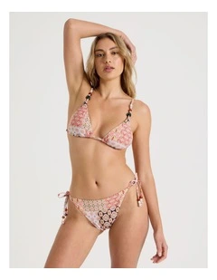 Karina Bikini Bottom in Painted Patchwork Print