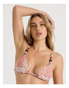 Karina Bikini Bottom in Painted Patchwork Print