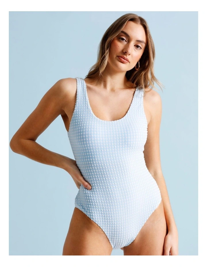 Riri Swimsuit in Sky Blue Gingham Print image 3