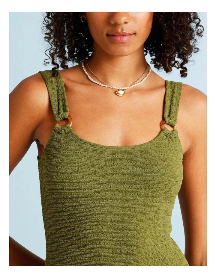Olive Garden Tia Crinkle Swimsuit in Olive image 5