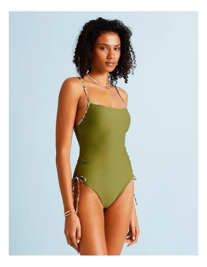 Olive Garden Robyn Reversible Swimsuit in Olive Garden Print image 2