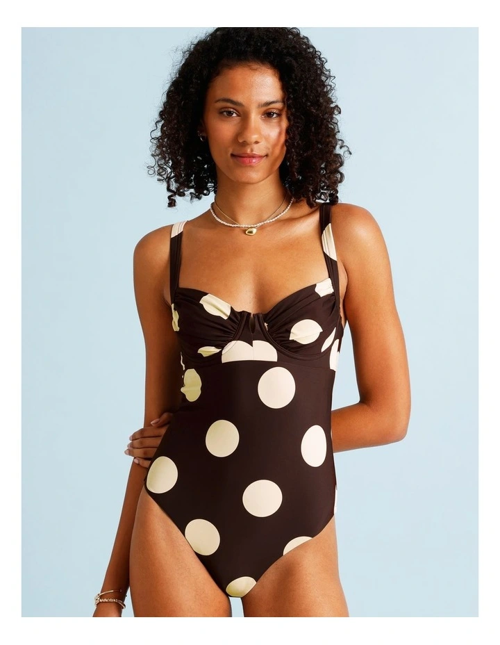 Cocoa Butter Leila Swimsuit in Coffee Bean Spot Print image 1