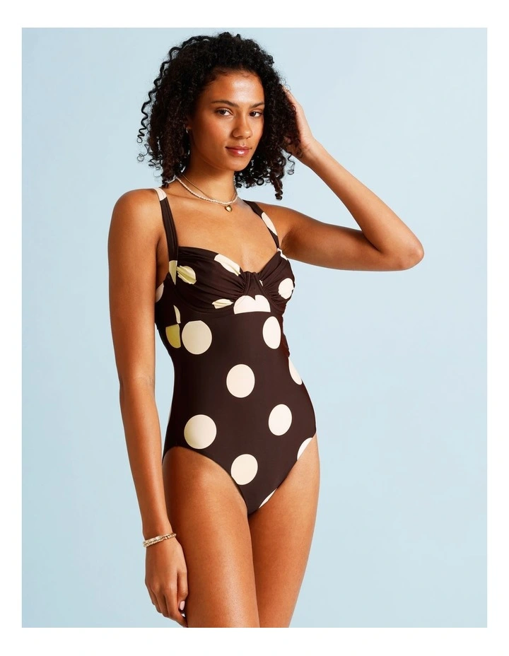 Cocoa Butter Leila Swimsuit in Coffee Bean Spot Print image 3