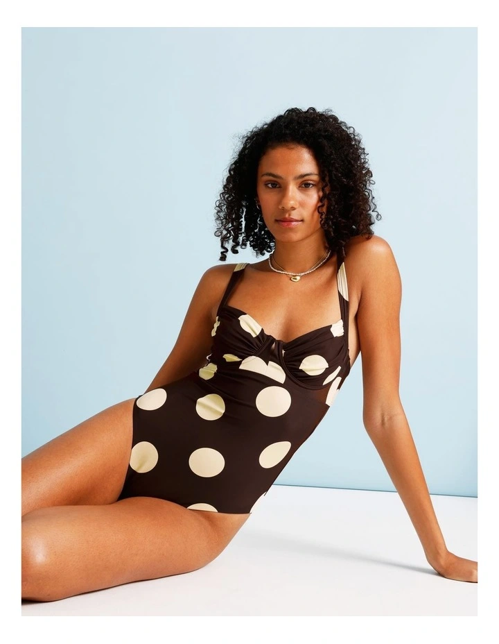 Cocoa Butter Leila Swimsuit in Coffee Bean Spot Print image 6
