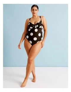 Cocoa Butter Leila Fuller Bust Swimsuit in Coffee Bean Spot Print