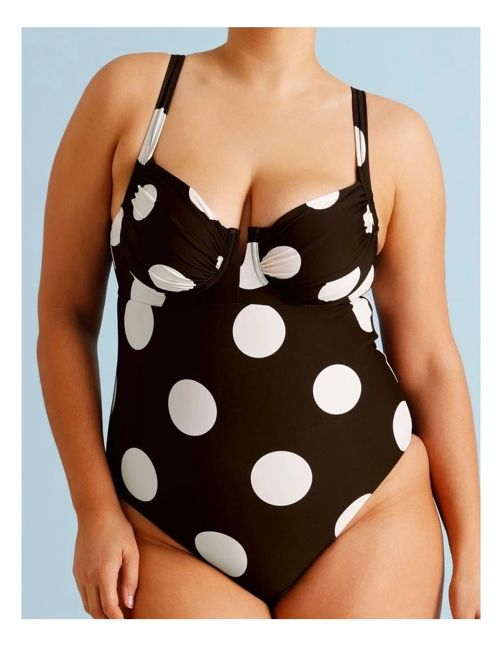 Cocoa Butter Leila Fuller Bust Swimsuit in Coffee Bean Spot Print image 2