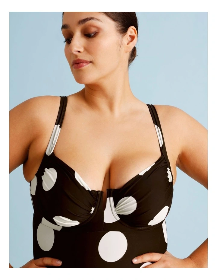 Cocoa Butter Leila Fuller Bust Swimsuit in Coffee Bean Spot Print image 3