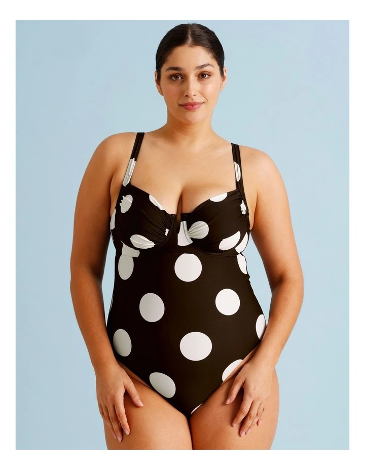 Cocoa Butter Leila Fuller Bust Swimsuit in Coffee Bean Spot Print image 4