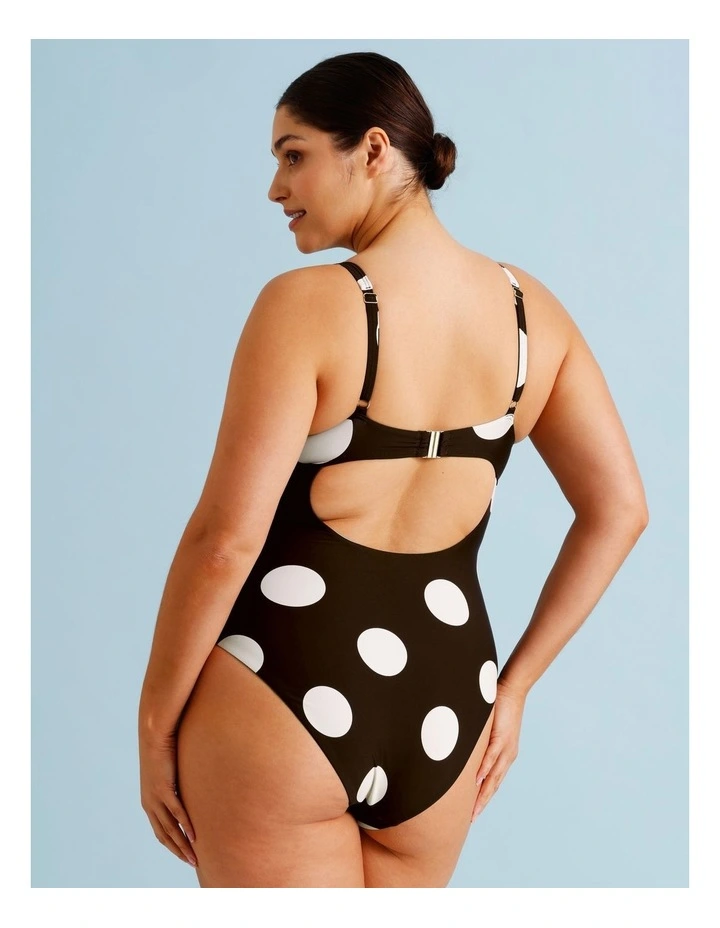 Cocoa Butter Leila Fuller Bust Swimsuit in Coffee Bean Spot Print image 5