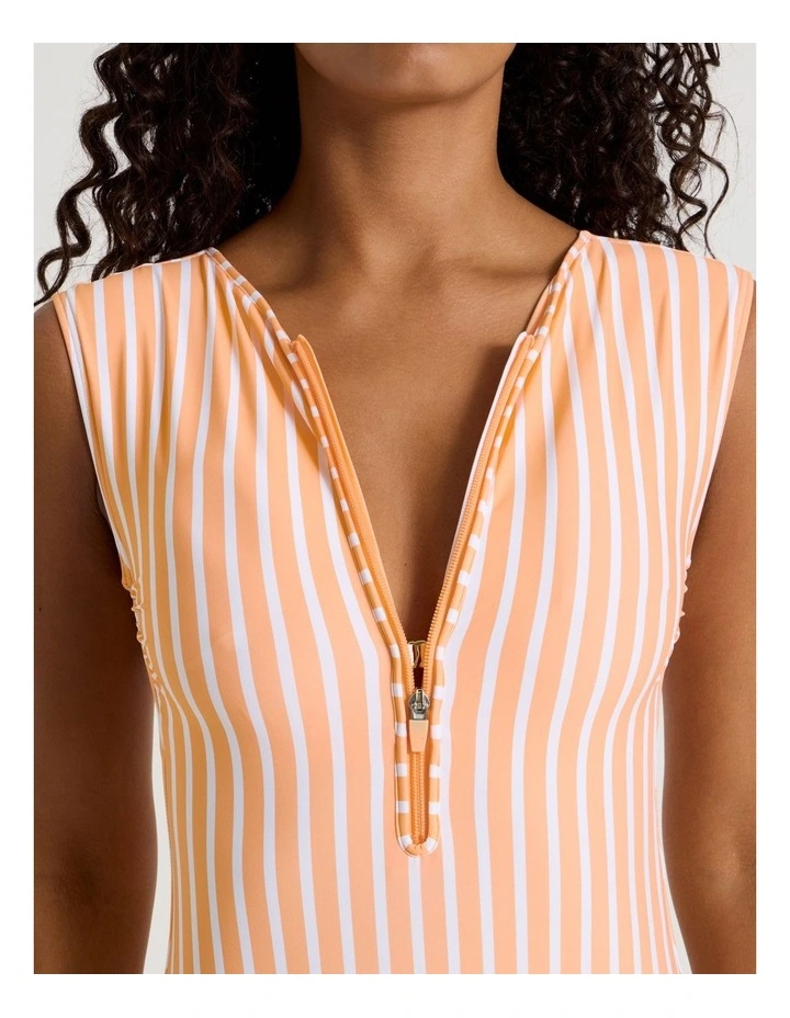Summer Spritz Zoe Swimsuit in Peach Stripe Print image 4