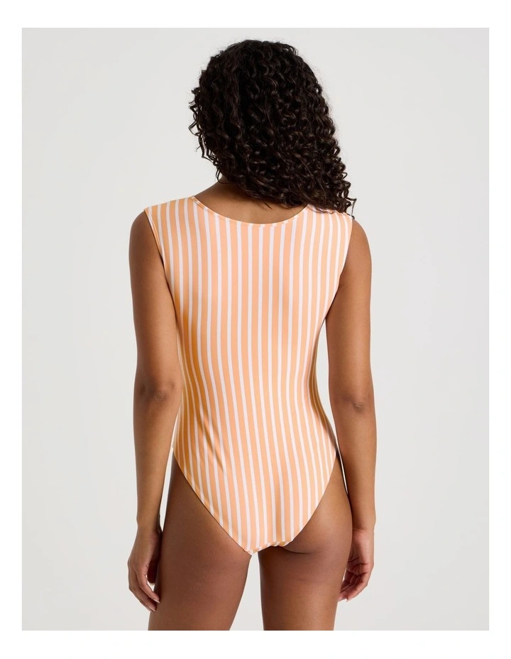 Summer Spritz Zoe Swimsuit in Peach Stripe Print image 5
