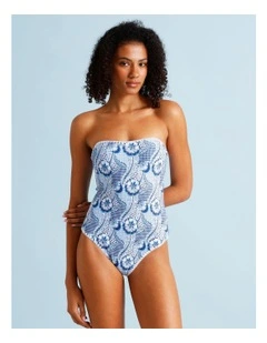 Blue Lagoon Bella Swimsuit in Coastal Patchwork Print