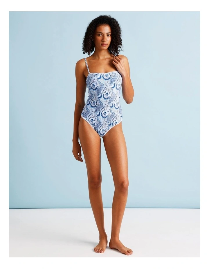 Blue Lagoon Bella Swimsuit in Coastal Patchwork Print image 2