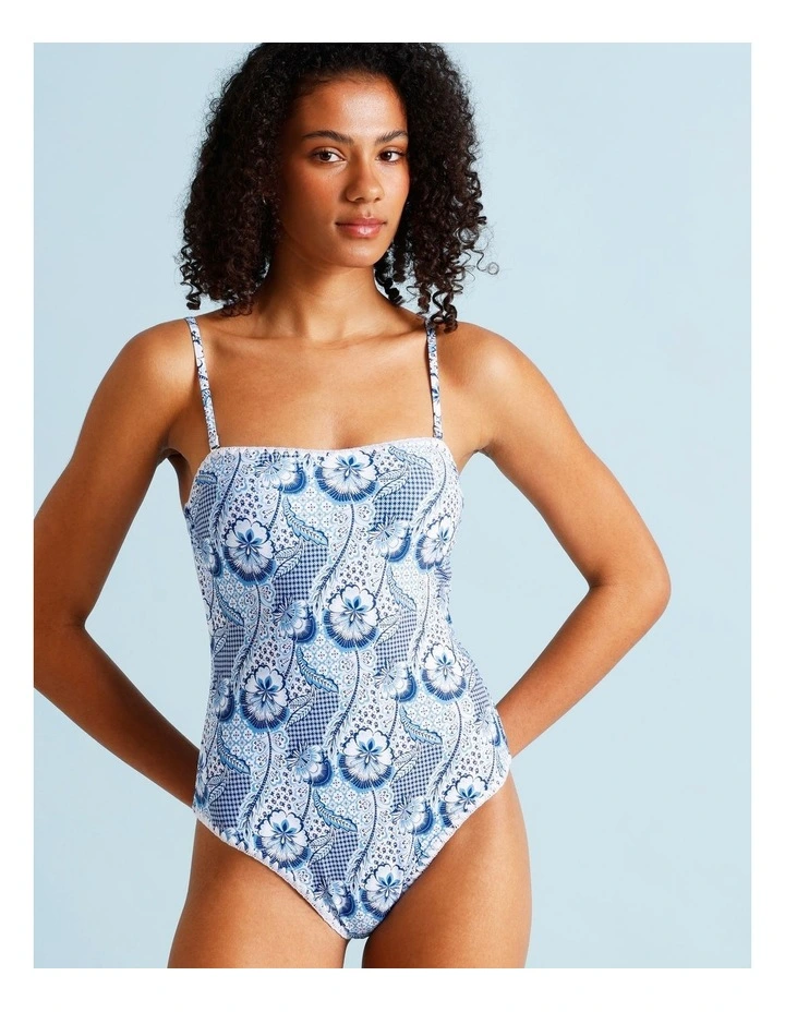 Blue Lagoon Bella Swimsuit in Coastal Patchwork Print image 4