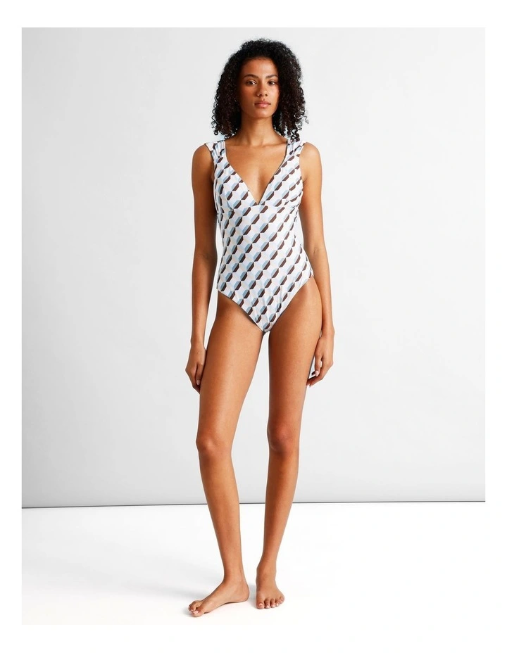 Blue Lagoon Sienna Swimsuit in Coastal Geo Print image 1