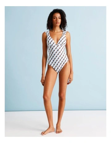 Blue Lagoon Sienna Swimsuit in Coastal Geo Print