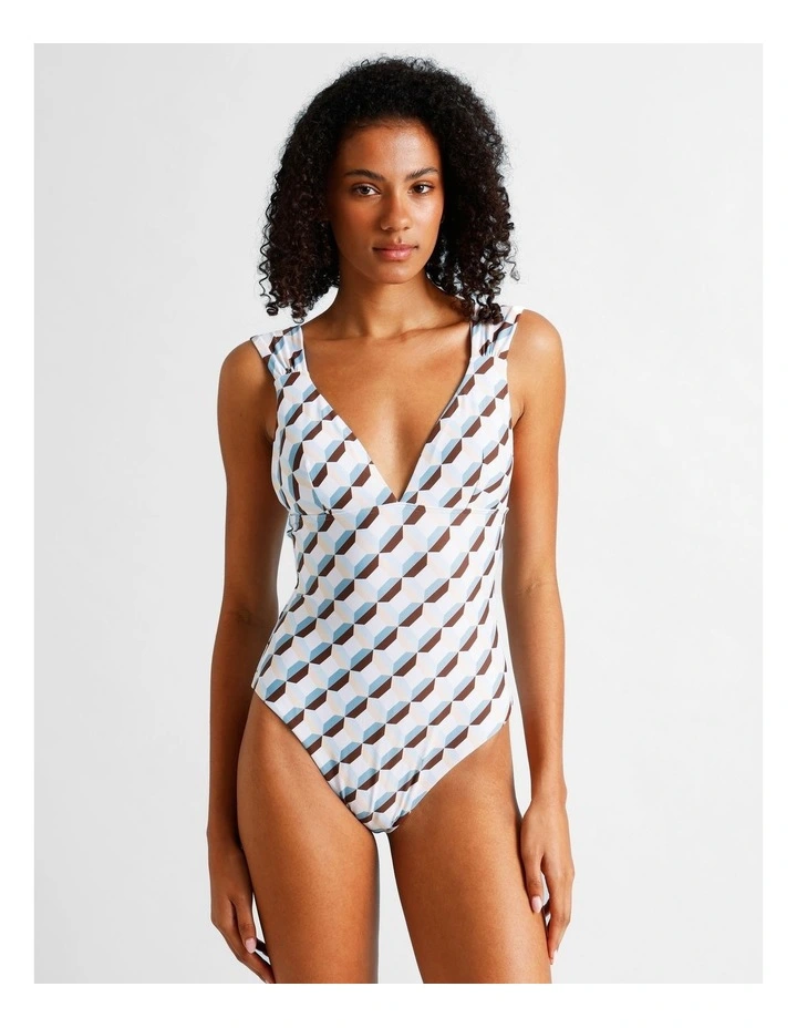 Blue Lagoon Sienna Swimsuit in Coastal Geo Print image 2