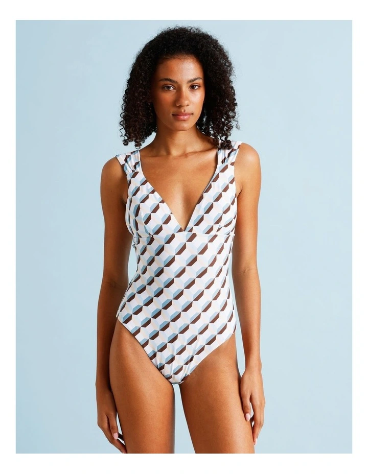 Blue Lagoon Sienna Swimsuit in Coastal Geo Print image 2