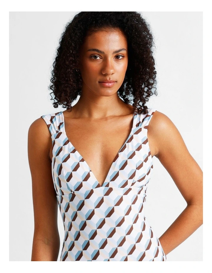 Blue Lagoon Sienna Swimsuit in Coastal Geo Print image 3