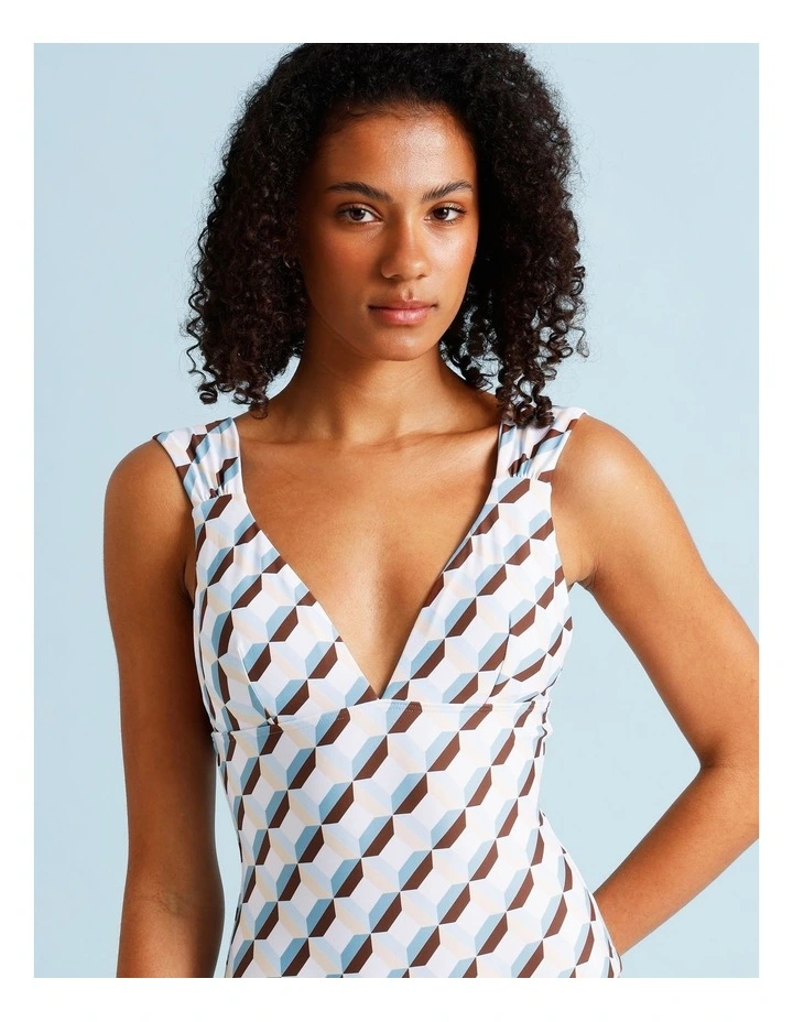 Blue Lagoon Sienna Swimsuit in Coastal Geo Print image 3