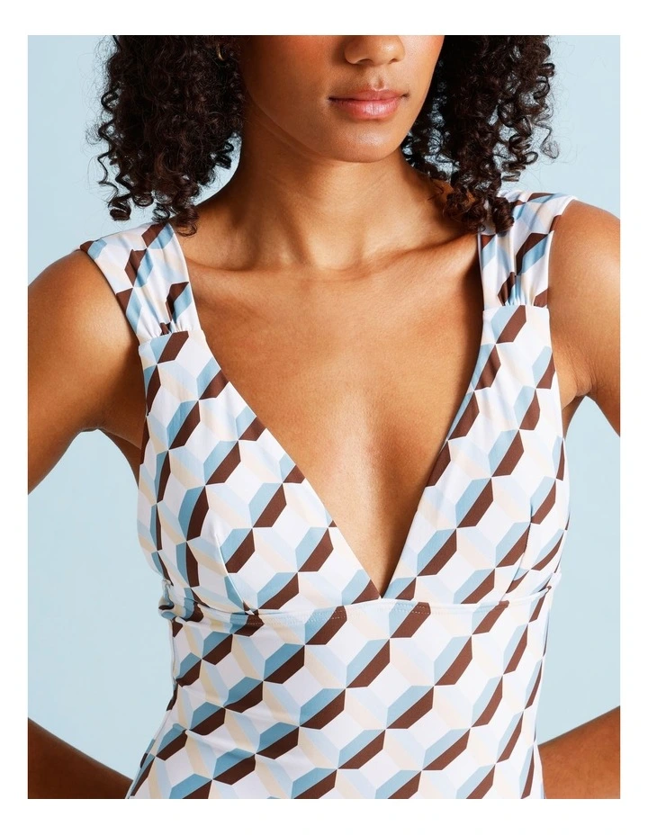 Blue Lagoon Sienna Swimsuit in Coastal Geo Print image 6