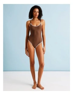 Bonnie Crochet Swimsuit in Choc Vanilla